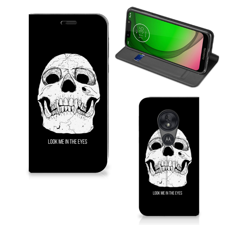 Mobiel BookCase Motorola Moto G7 Play Skull Eyes - B2C Telecom