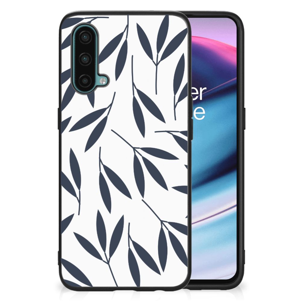 OnePlus Nord CE 5G Bloemen Hoesje Leaves Blue