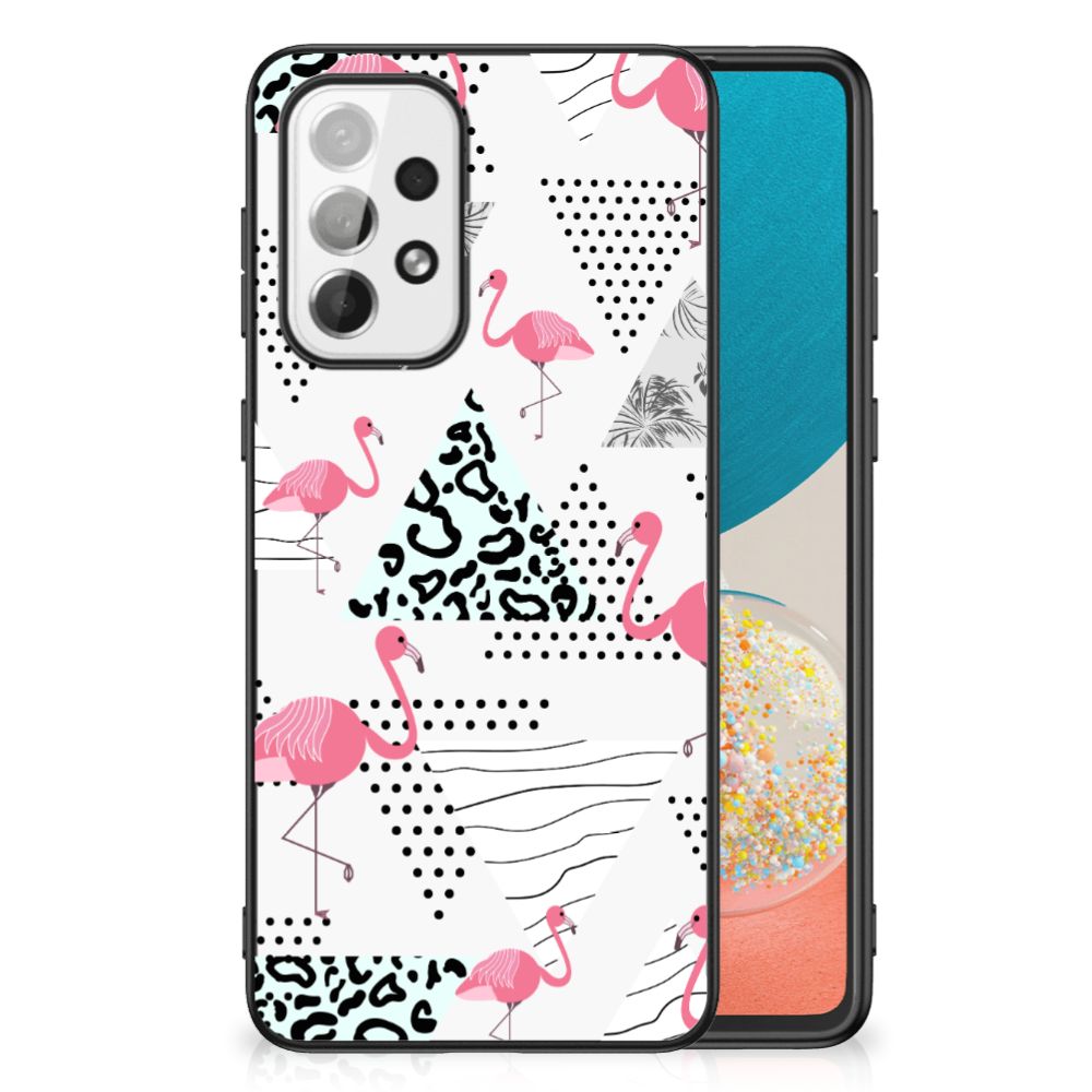 Samsung Galaxy A73 Dierenprint Telefoonhoesje Flamingo Triangle