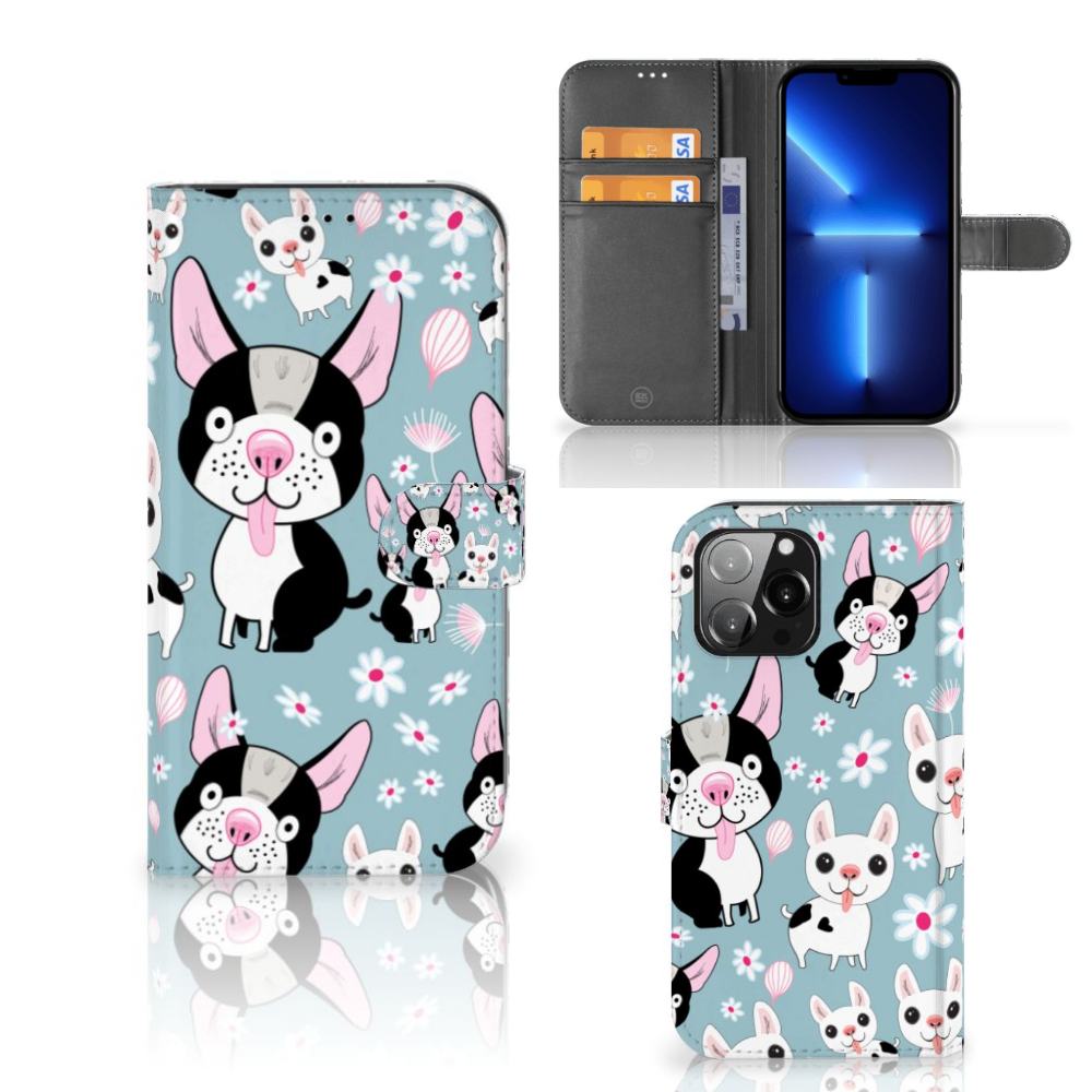 iPhone 13 Pro Max Telefoonhoesje met Pasjes Hondjes