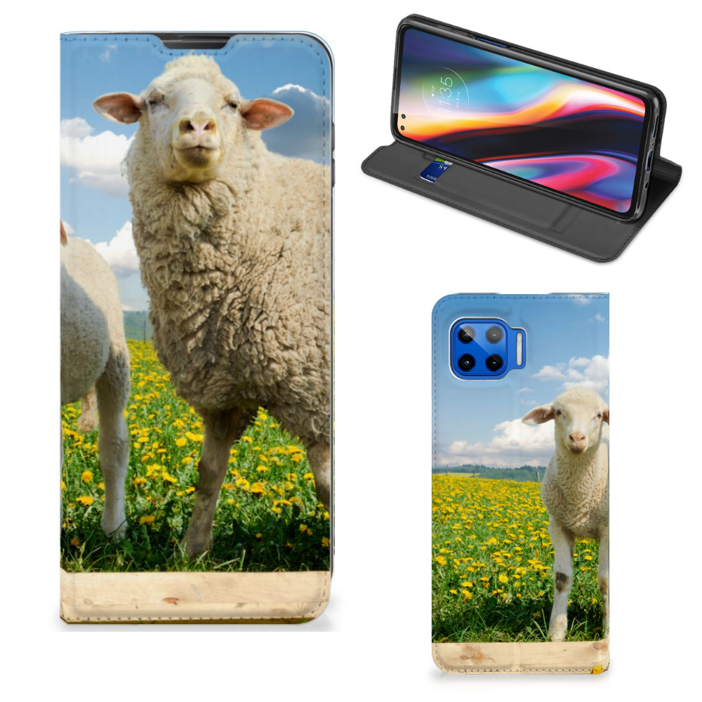 Motorola Moto G 5G Plus Hoesje maken Schaap en Lammetje - B2C Telecom