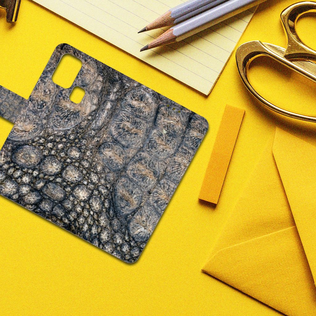 Samsung Galaxy M31 Telefoonhoesje met Pasjes Krokodillenprint