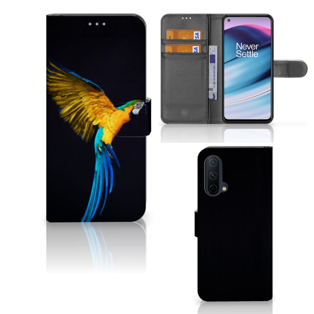 OnePlus Nord CE 5G Telefoonhoesje met Pasjes Papegaai