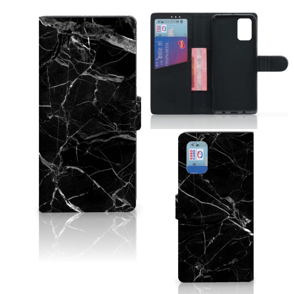 Samsung Galaxy A02s | M02s Bookcase Marmer Zwart - Origineel Cadeau Vader