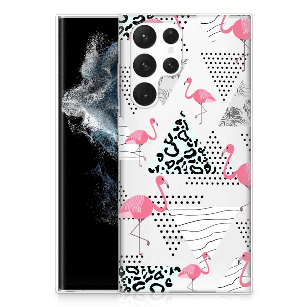 Samsung Galaxy S22 Ultra TPU Hoesje Flamingo Triangle B2C Telecom