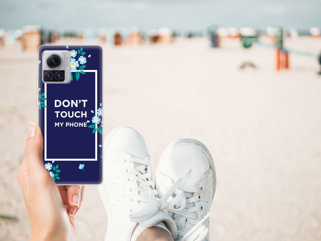Motorola Moto X30 Pro Silicone-hoesje Flowers Blue DTMP B2C Telecom
