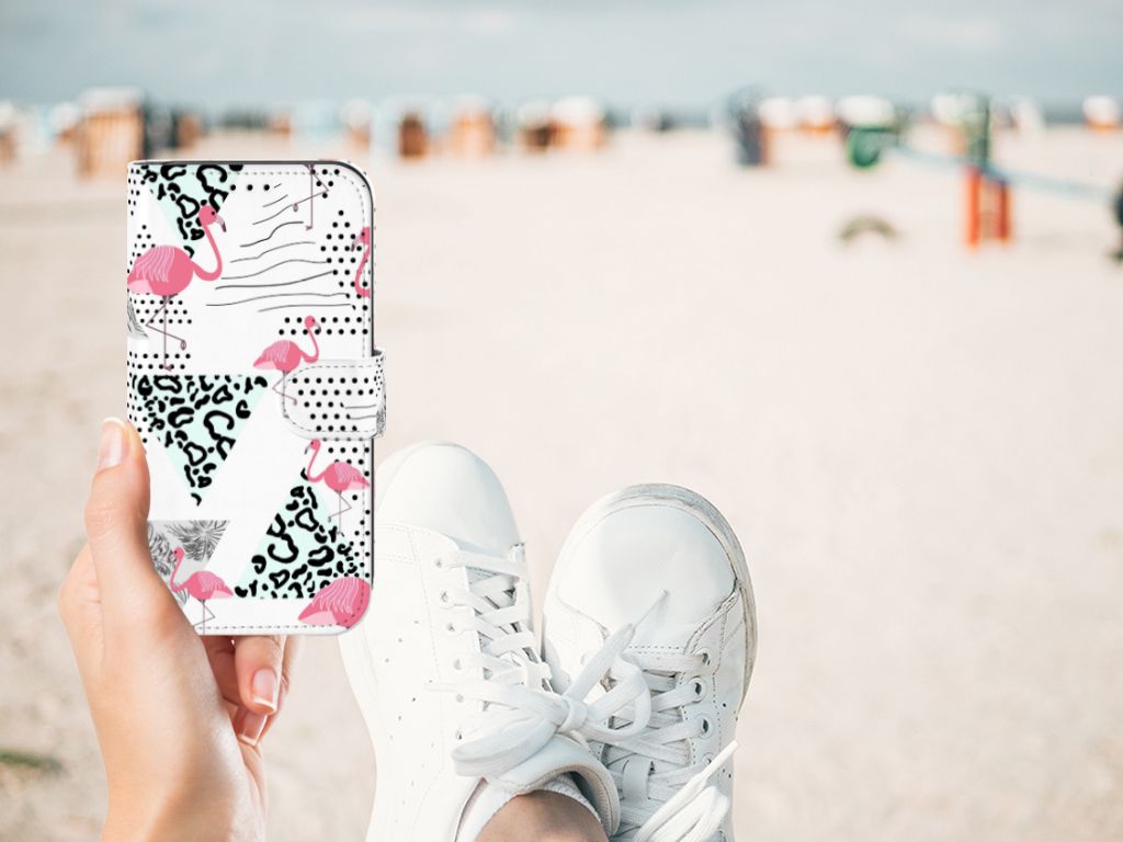 Apple iPhone 11 Telefoonhoesje met Pasjes Flamingo Triangle