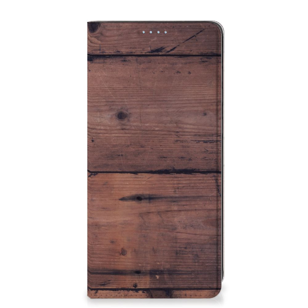 Samsung Galaxy A21s Book Wallet Case Old Wood