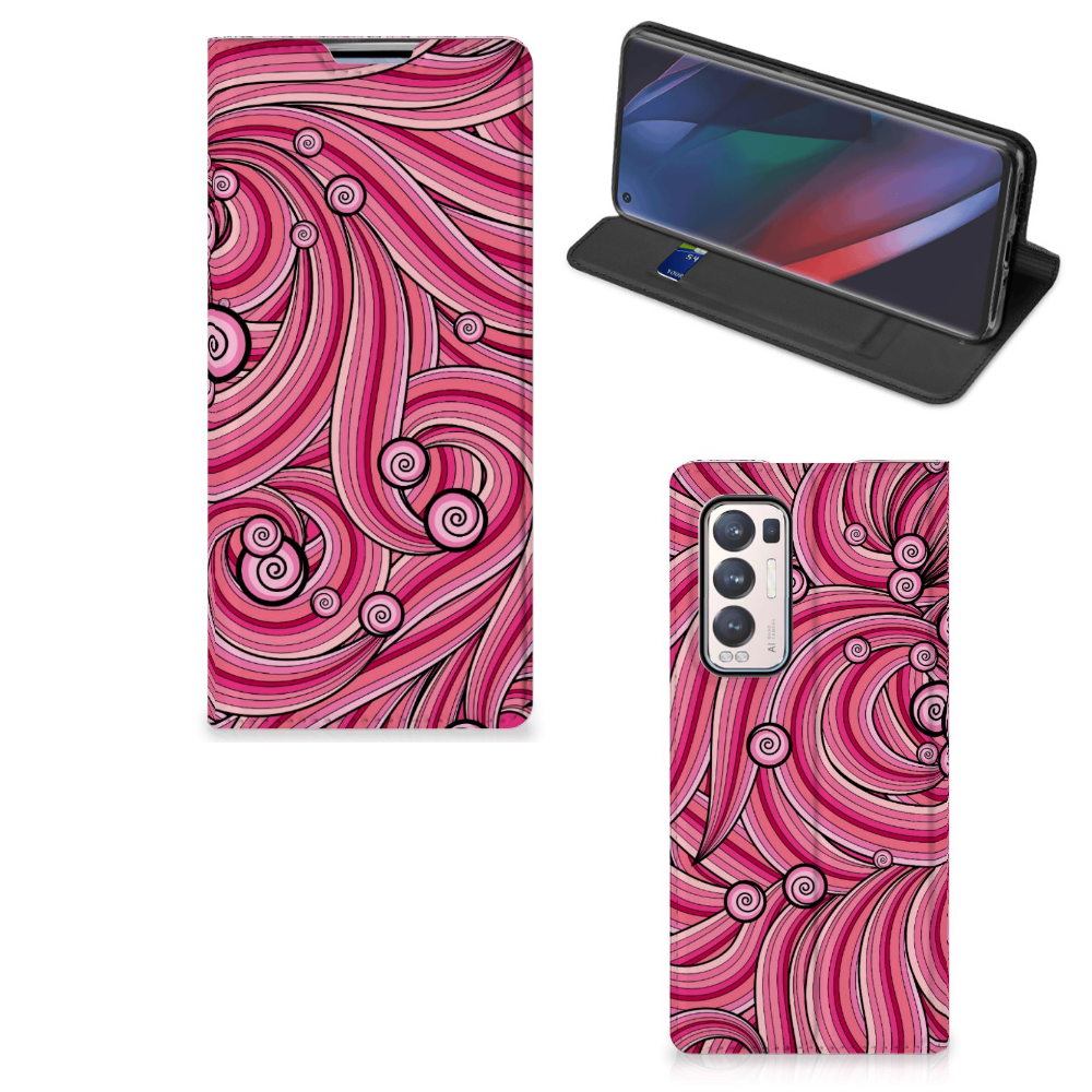 OPPO Find X3 Neo Bookcase Swirl Pink - B2C Telecom