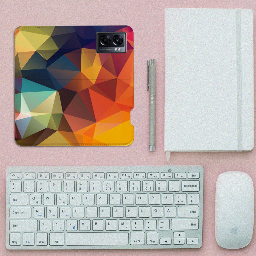OPPO A77 5G | A57 5G Stand Case Polygon Color - B2C Telecom