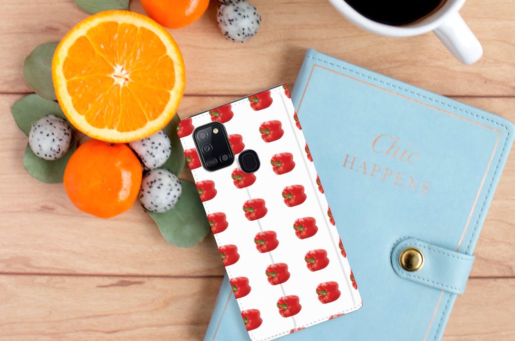 Samsung Galaxy A21s Flip Style Cover Paprika Red - B2C Telecom