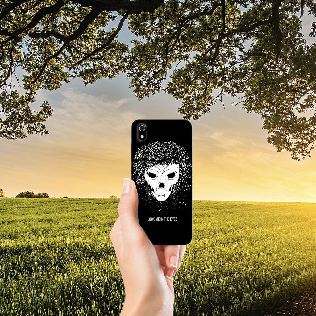 Silicone Back Case Xiaomi Redmi 7A Skull Hair