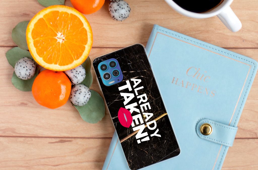 Motorola Moto G100 Siliconen hoesje met naam Already Taken Black B2C Telecom