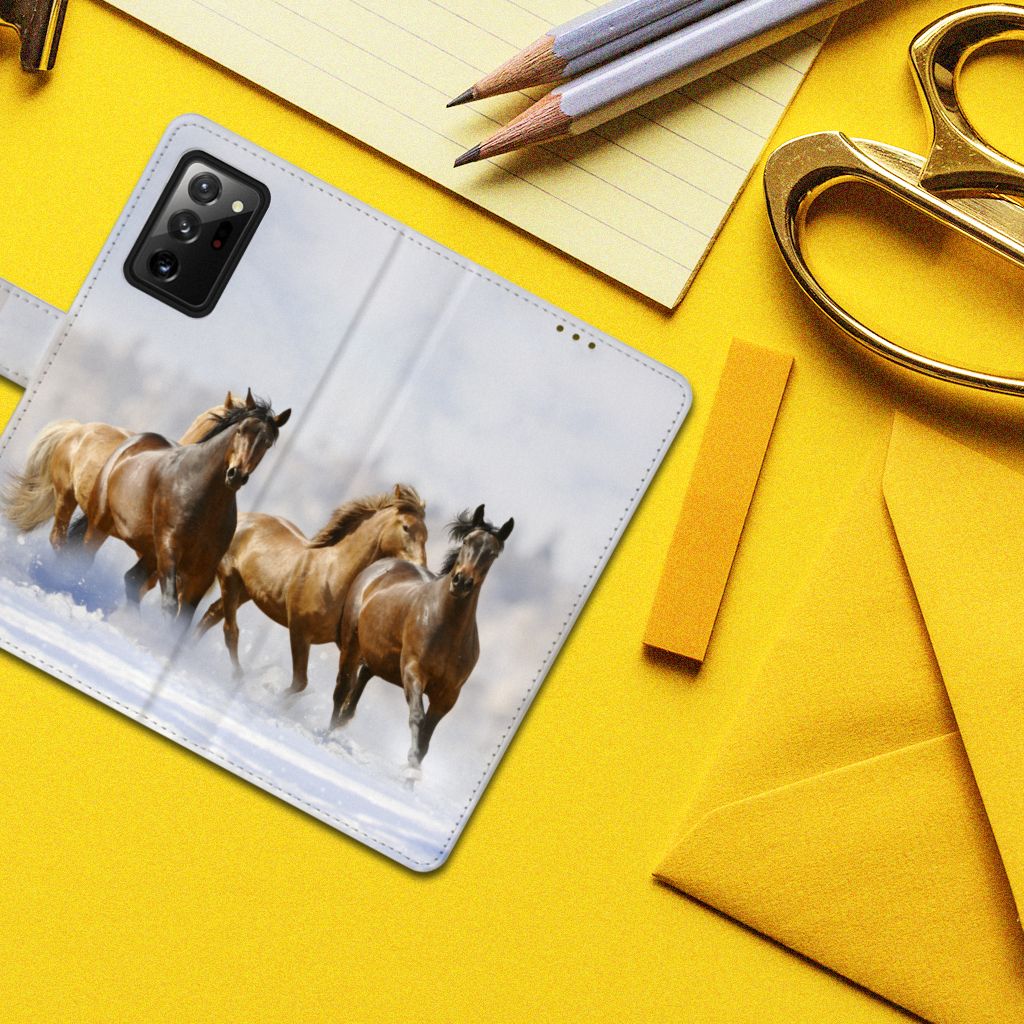 Samsung Galaxy Note20 Ultra Telefoonhoesje met Pasjes Paarden
