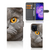 Telefoonhoesje met Pasjes OPPO Find X5 Britse Korthaar met afbeelding van een Britse korthaar kat.