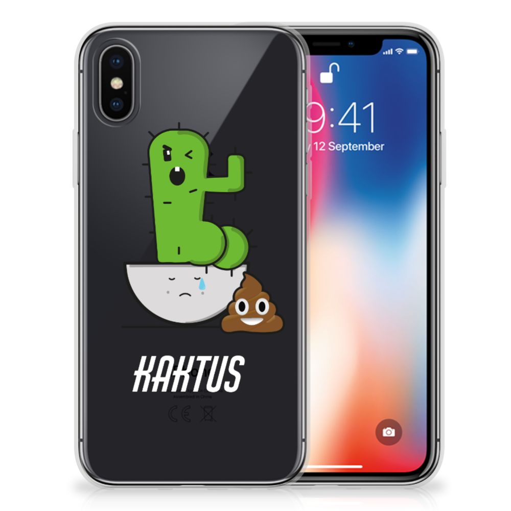 Apple iPhone X | Xs Telefoonhoesje met Naam Cactus Poo