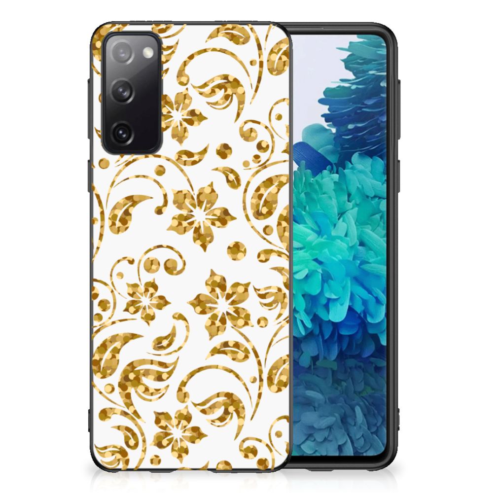 Samsung Galaxy S20 Skin Case Gouden Bloemen B2C Telecom