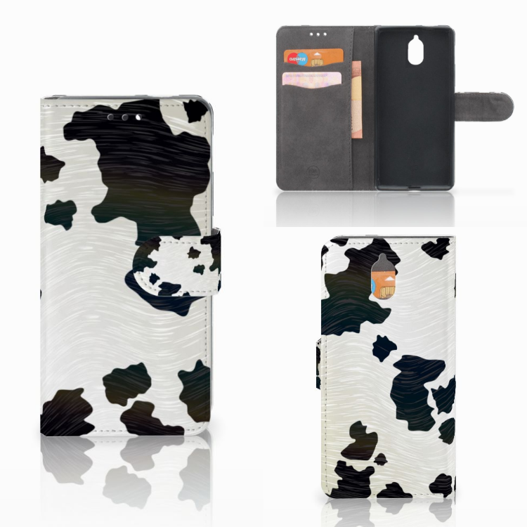 Nokia 3.1 (2018) Telefoonhoesje met Pasjes Koeienvlekken