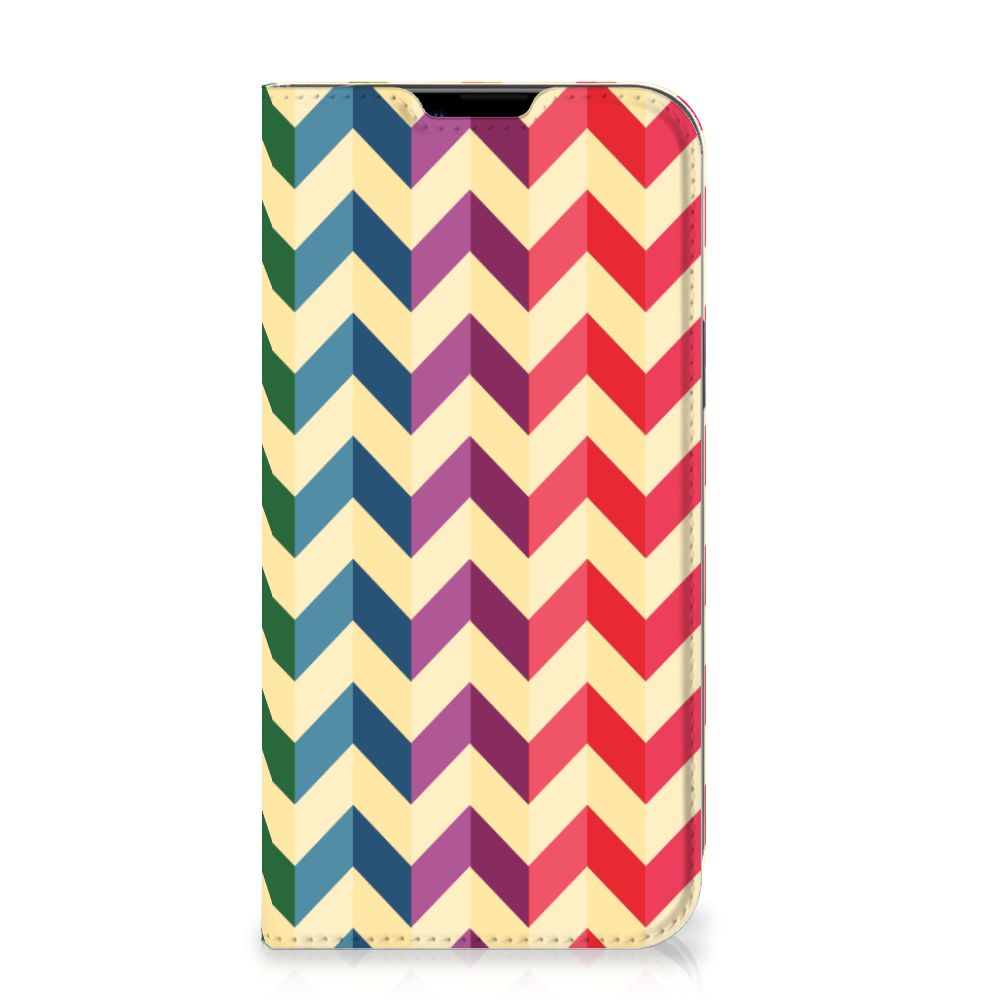 iPhone 14 Plus Hoesje met Magneet Zigzag Multi Color