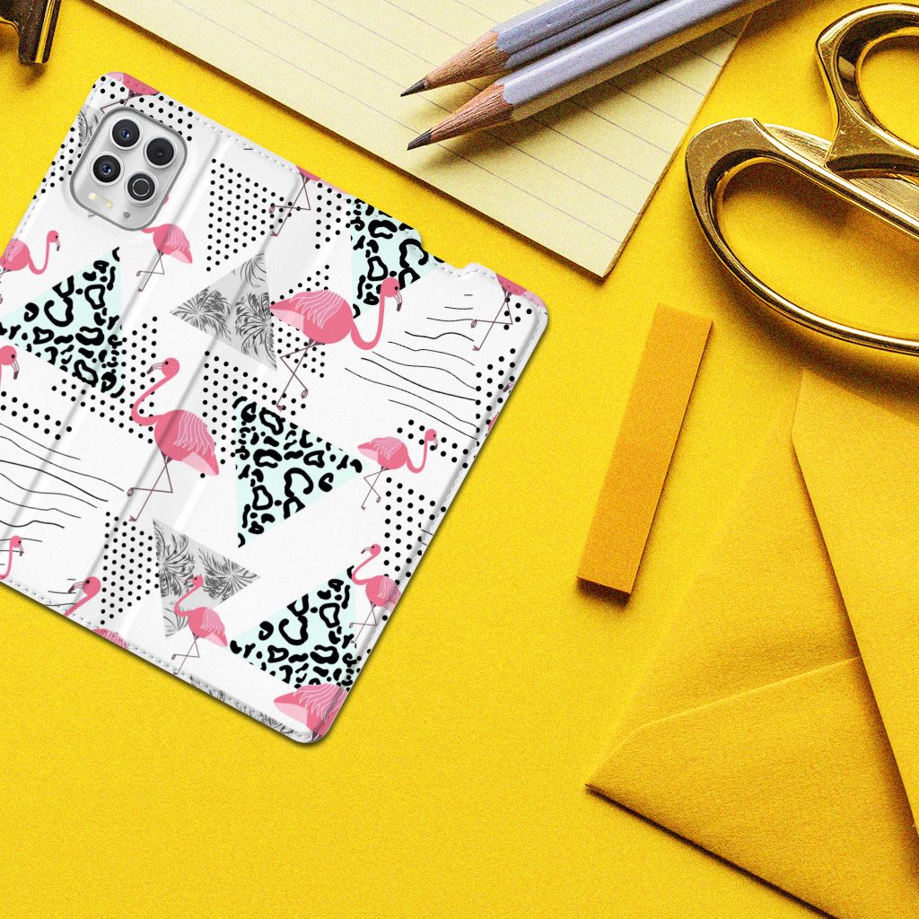 Motorola Moto G100 Hoesje maken Flamingo Triangle - B2C Telecom