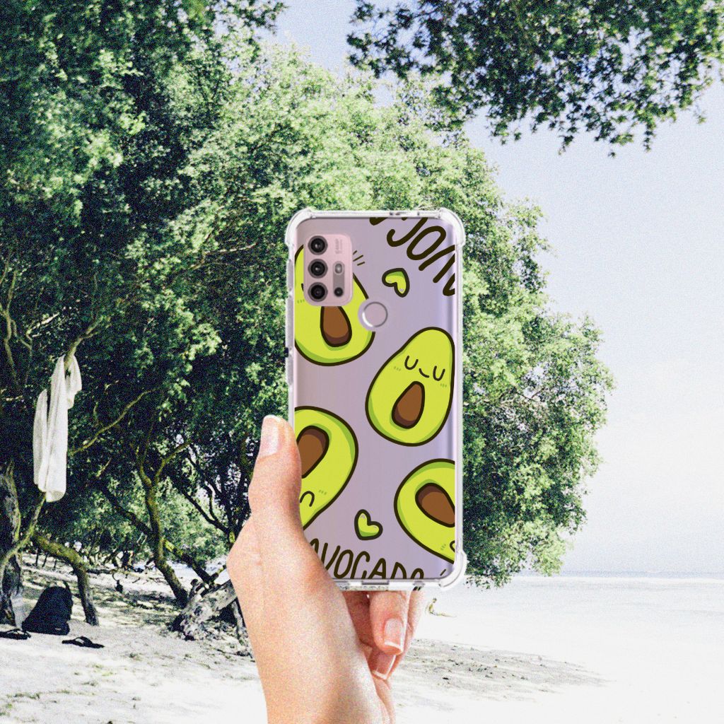 Motorola Moto G30 | G20 | G10 Stevig Bumper Hoesje Avocado Singing B2C Telecom
