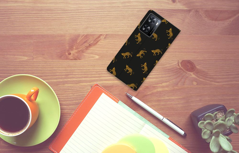 Hoesje maken voor OPPO A57 | A57s | A77 4G Leopards - B2C Telecom