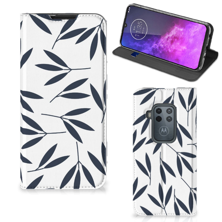 Motorola One Zoom Smart Cover Leaves Blue - B2C Telecom