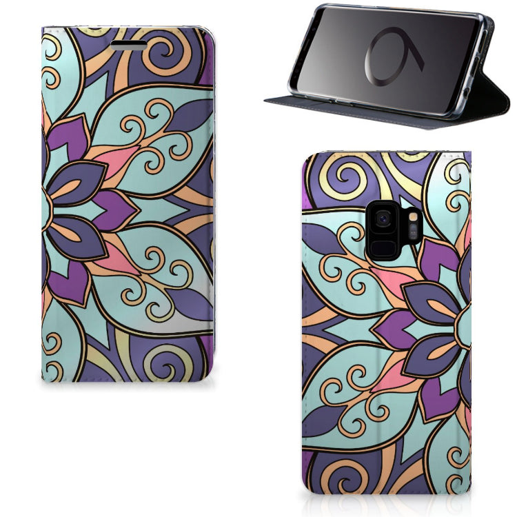 Samsung Galaxy S9 Smart Cover Purple Flower