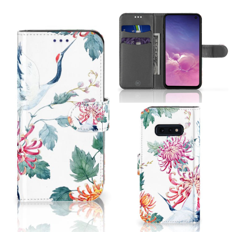 Samsung Galaxy S10e Telefoonhoesje met Pasjes Bird Flowers