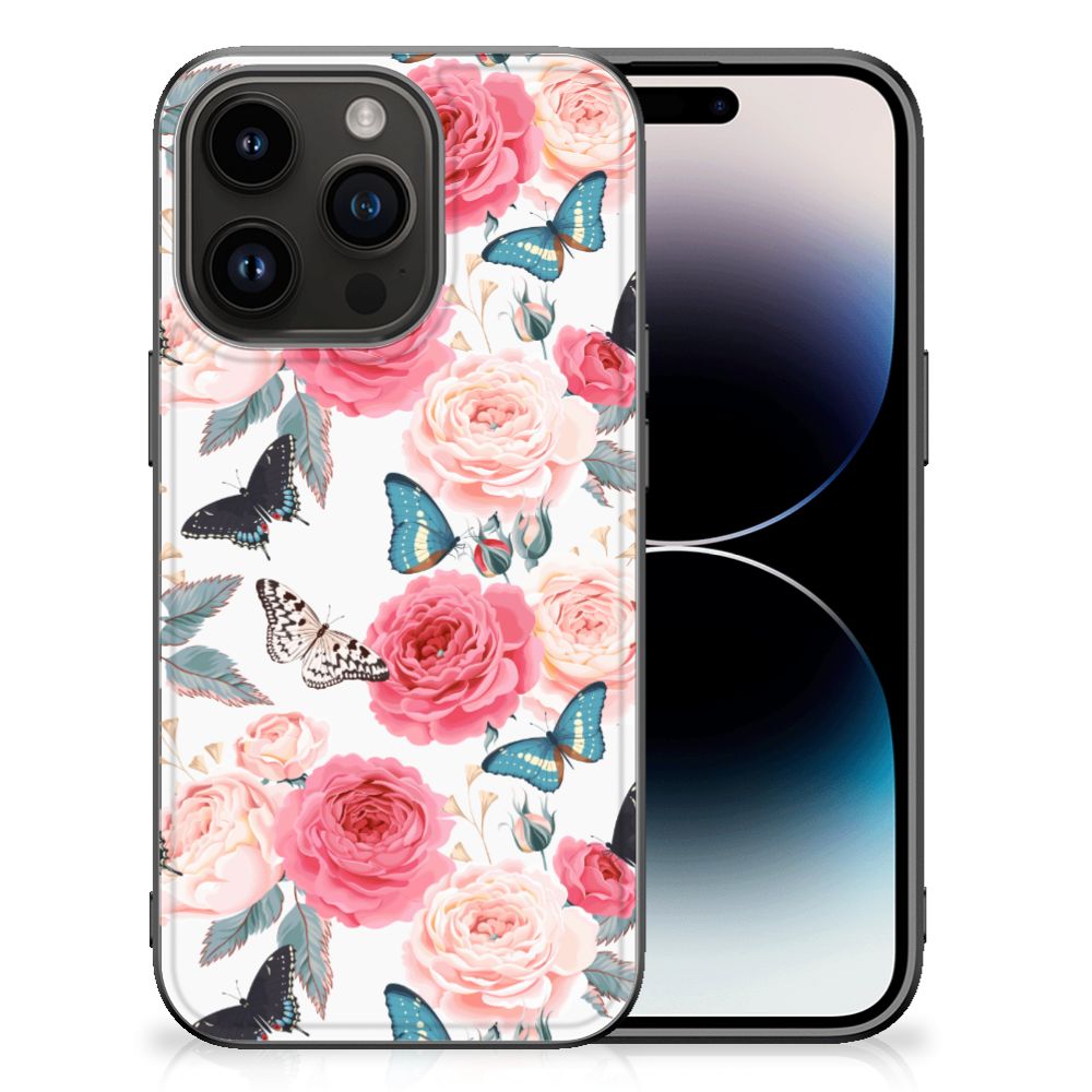 iPhone 15 Pro Bloemen Hoesje Butterfly Roses B2C Telecom
