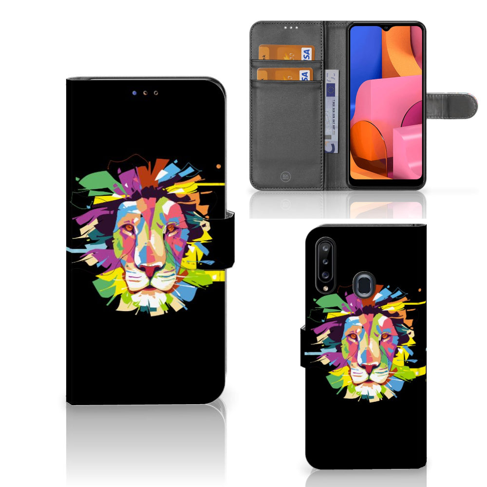 Samsung Galaxy A20s Leuk Hoesje Lion Color