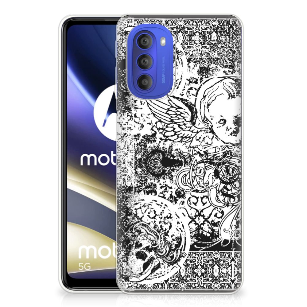 Silicone Back Case Motorola Moto G51 5G Skulls Angel B2C Telecom