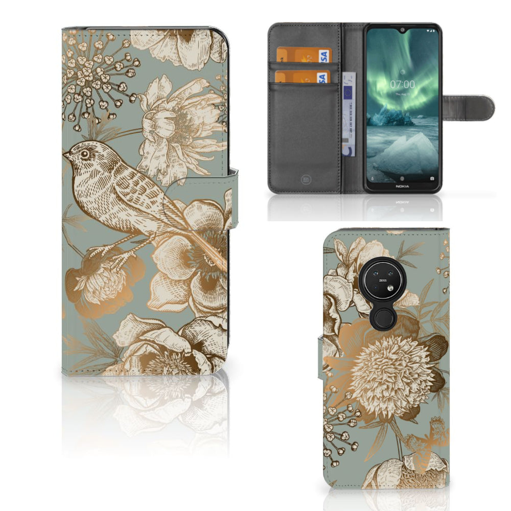 Hoesje voor Nokia 7.2 | Nokia 6.2 Vintage Bird Flowers