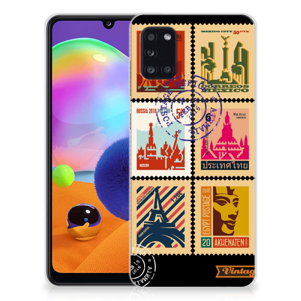 Samsung Galaxy A31 Siliconen Back Cover Postzegels B2C Telecom