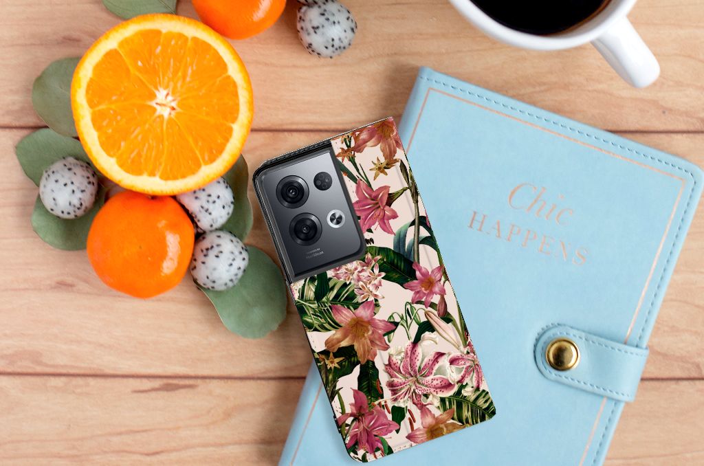 OPPO Reno8 Pro Smart Cover Flowers - B2C Telecom