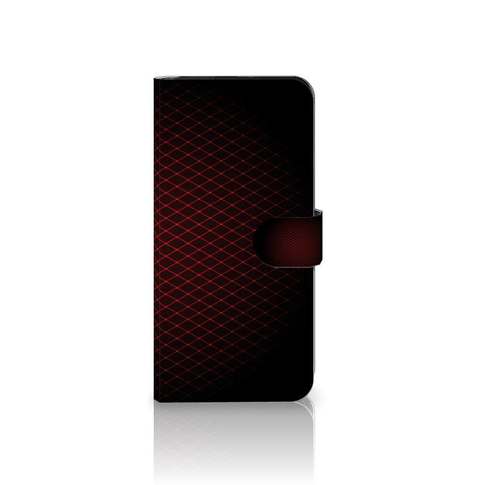 OnePlus Nord 3 Telefoon Hoesje Geruit Rood met geometrisch ontwerp en ruimte voor 3 pasjes.