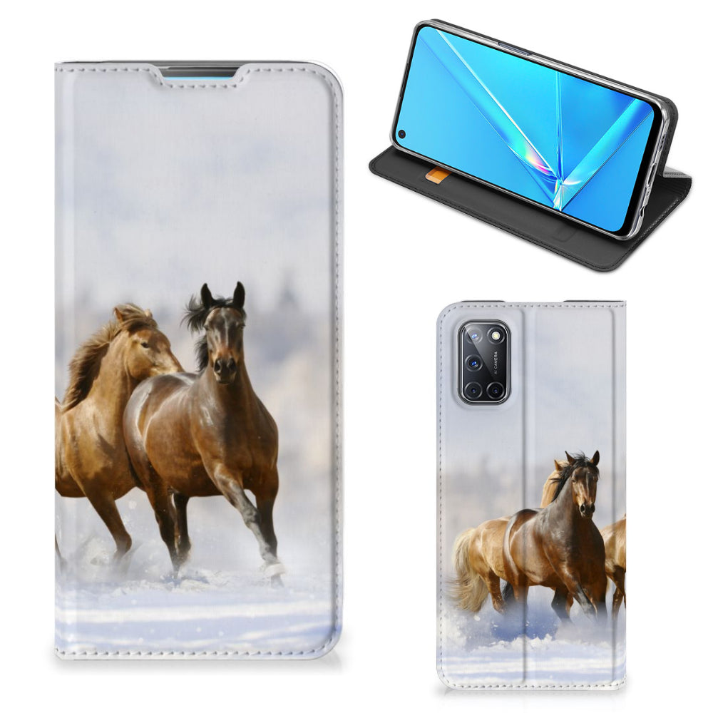 OPPO A52 | A72 Hoesje maken Paarden met paardenprint op een elegante smartphone case