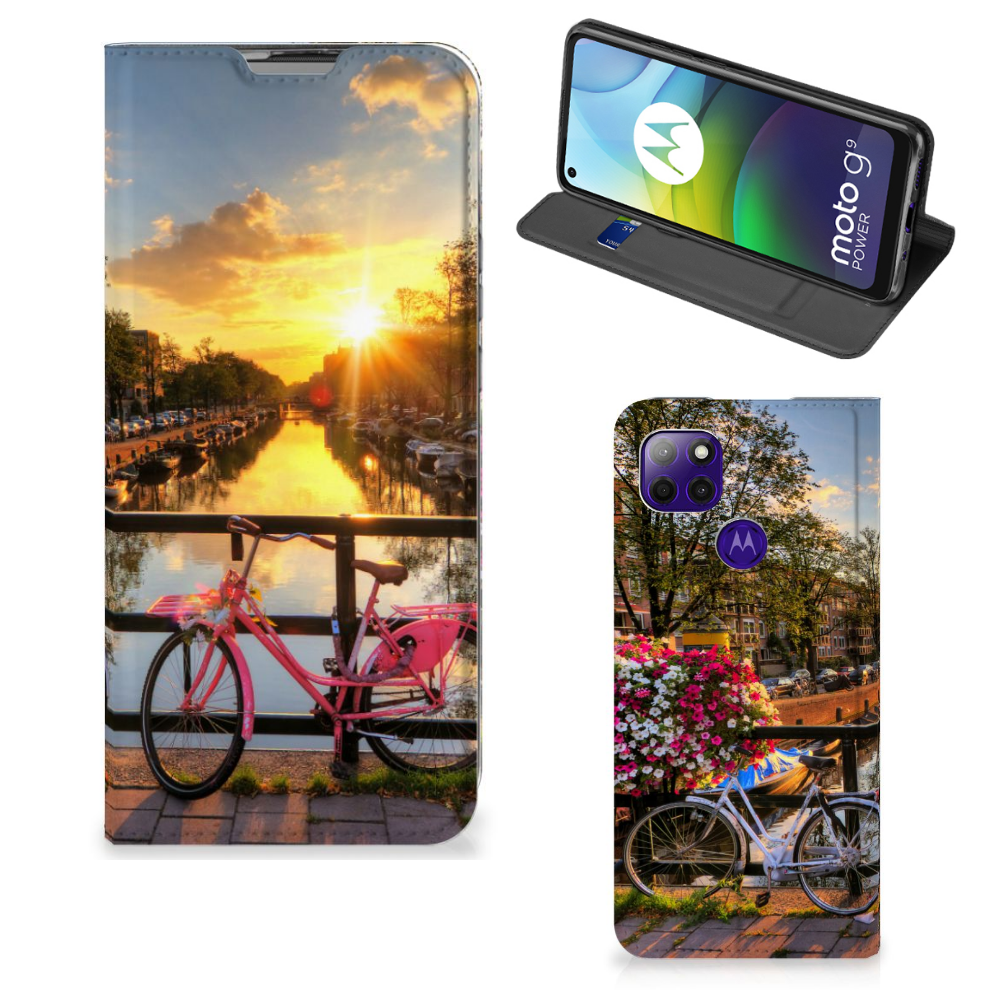 Motorola Moto G9 Power Book Cover Amsterdamse Grachten - B2C Telecom