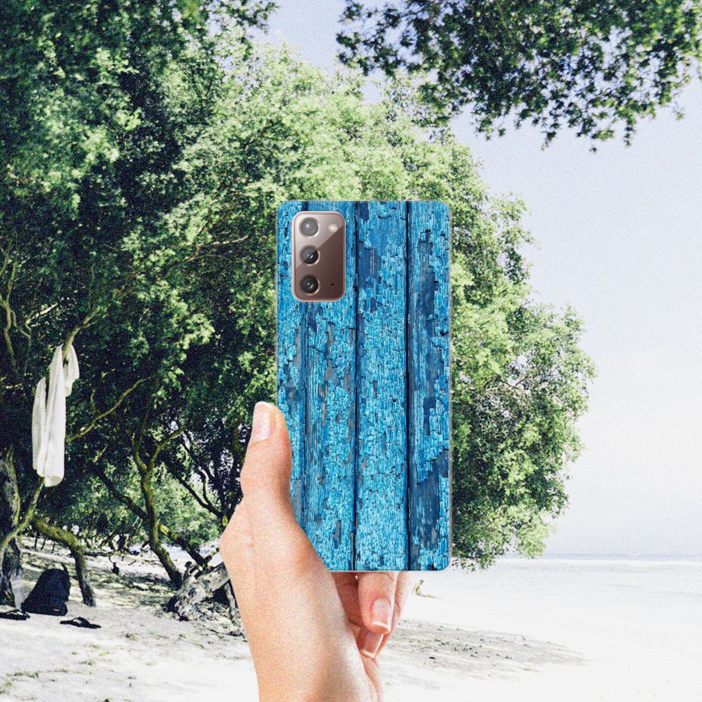 Samsung Note 20 Bumper Hoesje Wood Blue B2C Telecom