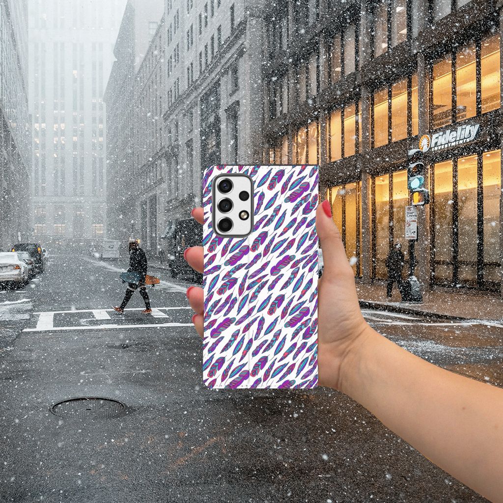 Samsung Galaxy A53 Hoesje met Magneet Feathers Color - B2C Telecom