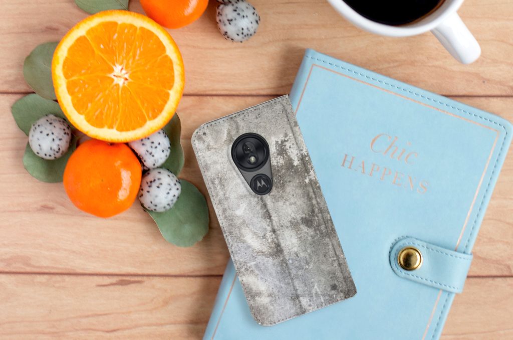 Motorola Moto G7 Play Standcase Beton Print - B2C Telecom