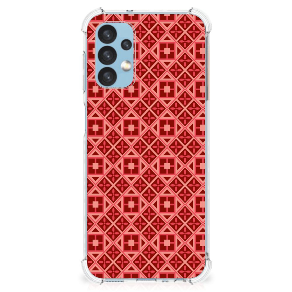 Samsung Galaxy A13 (4G) Doorzichtige Silicone Hoesje Batik Rood B2C Telecom