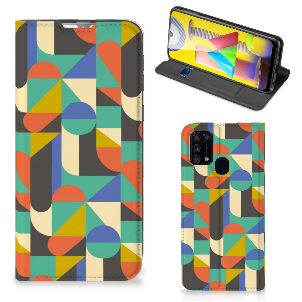 Samsung Galaxy M31 Hoesje met Magneet Funky Retro