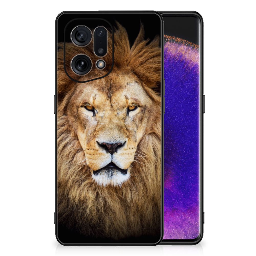OPPO Find X5 Dierenprint Telefoonhoesje Leeuw