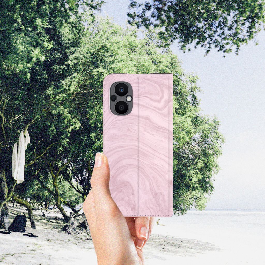 OPPO Reno8 Lite Standcase Marble Pink - Origineel Cadeau Vriendin - B2C Telecom