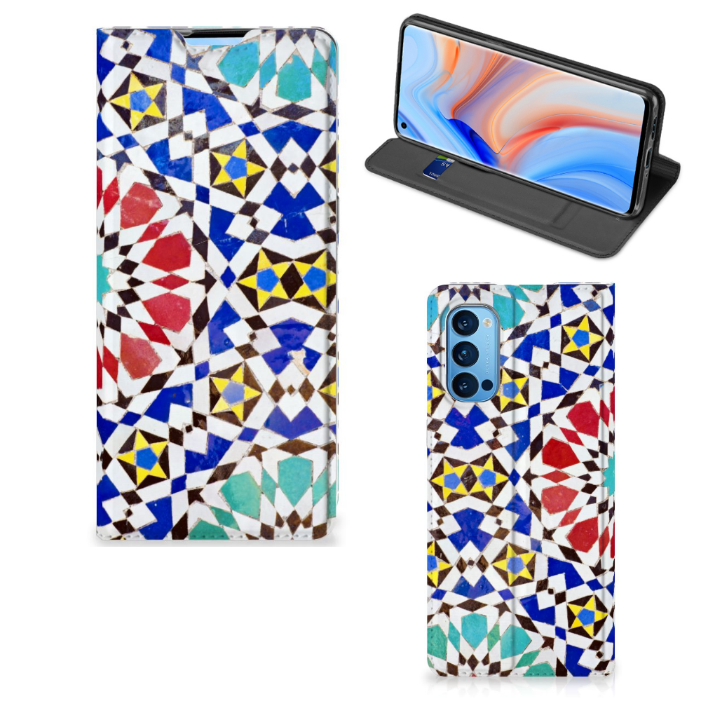 OPPO Reno4 Pro 5G Standcase Mozaïek - B2C Telecom