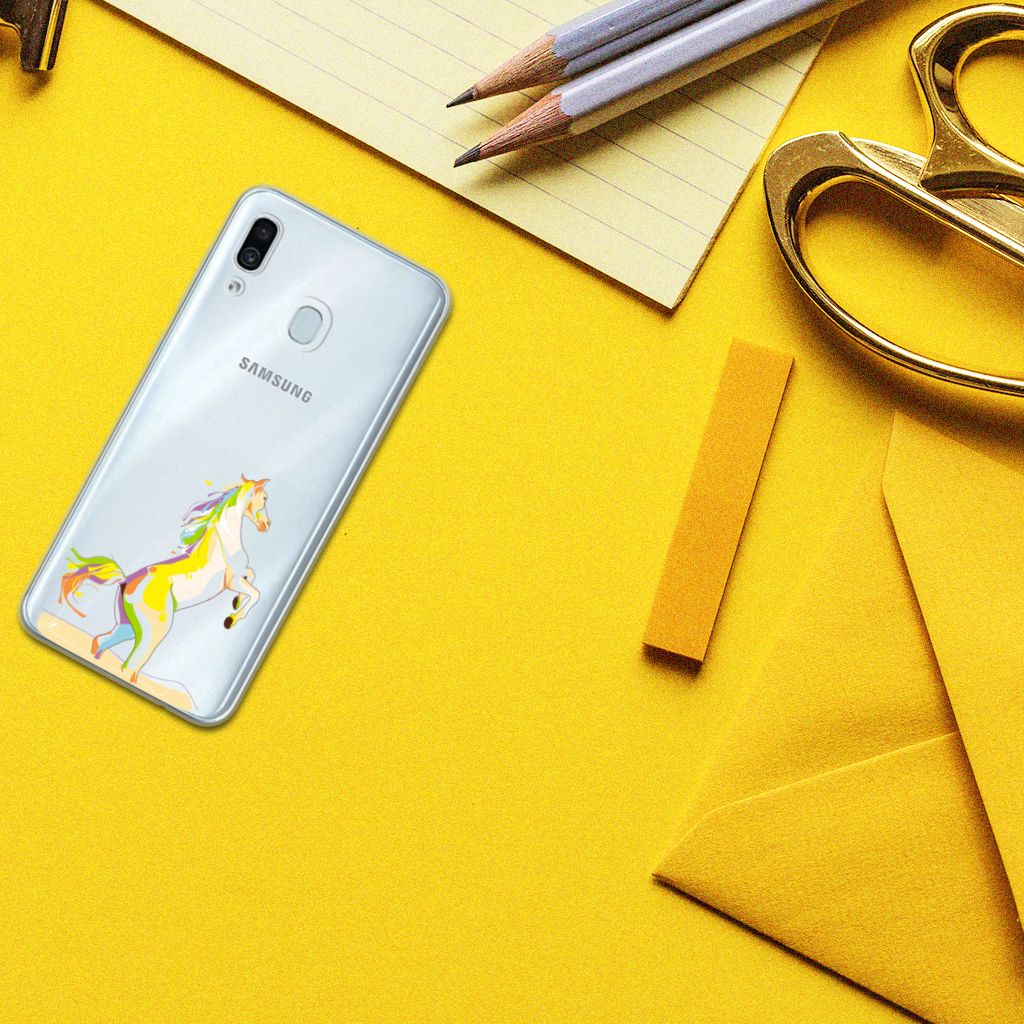 Samsung Galaxy A30 Telefoonhoesje met Naam Horse Color