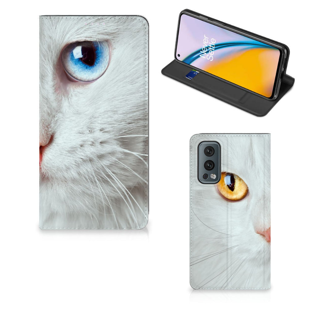 OnePlus Nord 2 5G Hoesje maken Witte Kat