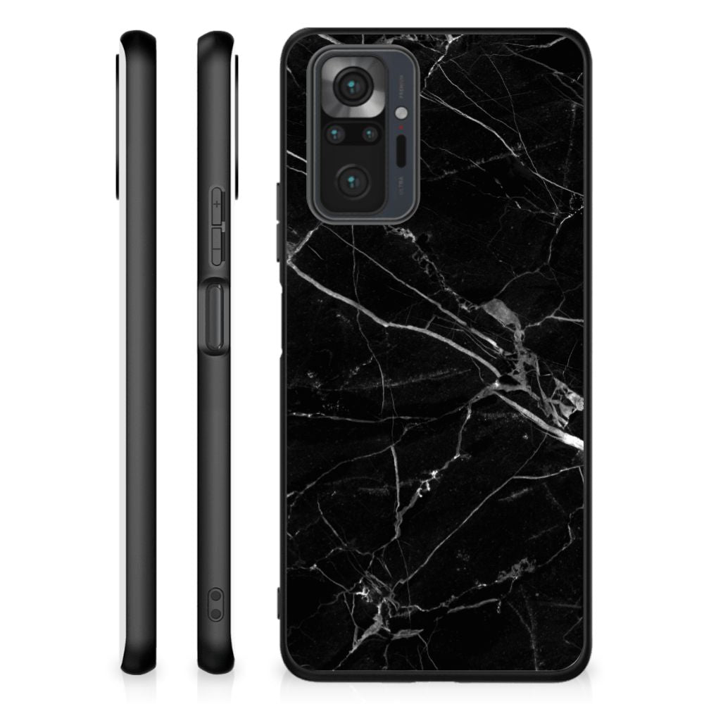 Xiaomi Redmi Note 10 Pro Marmeren Print Telefoonhoesje Marmer Zwart - Origineel Cadeau Vader B2C Telecom