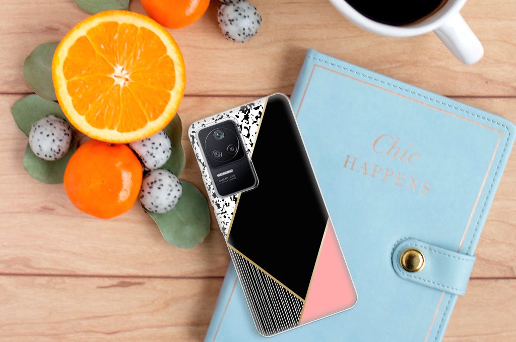 Xiaomi Poco F4 TPU Hoesje Zwart Roze Vormen B2C Telecom